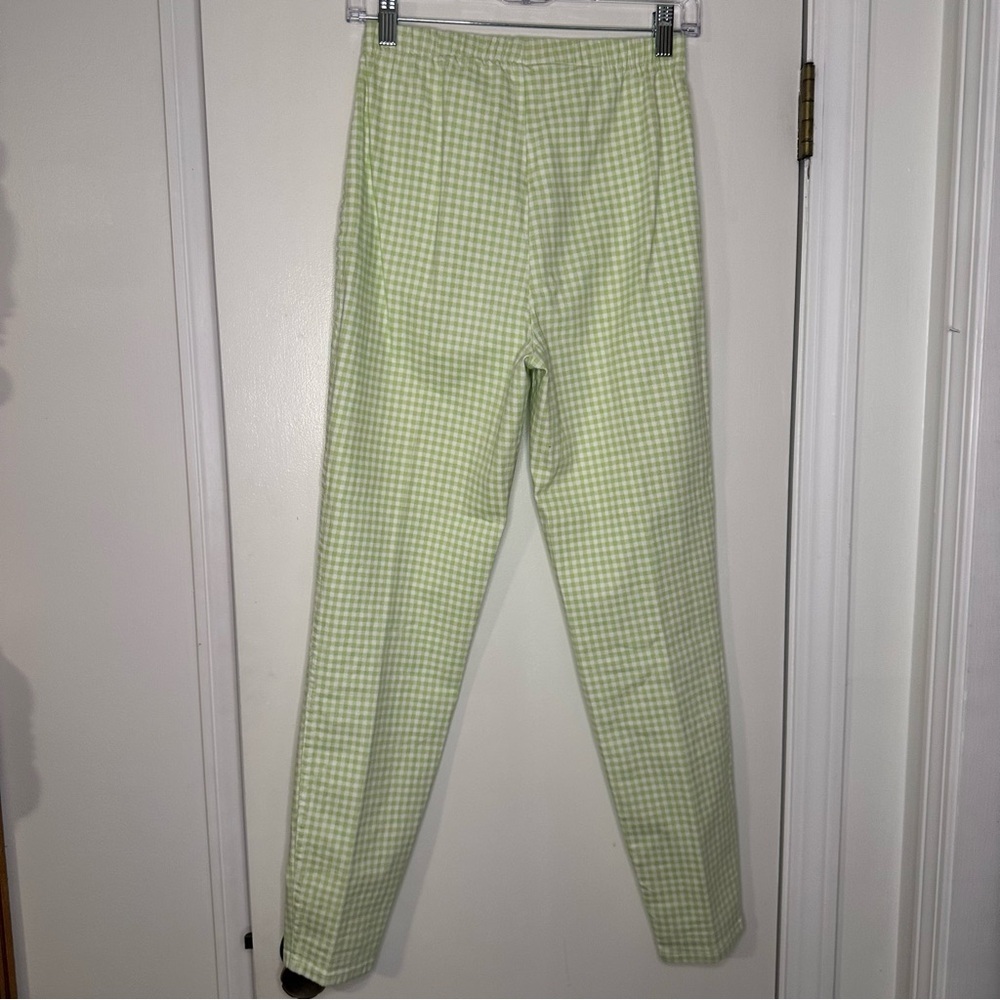 Denim & Co. Green Gingham Pull-On Pants Women's‎ Small - Picture 3 of 6